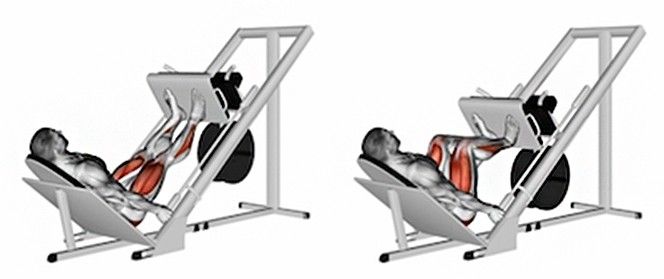 Muž provádějící cvik leg press