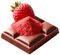 Milchschokolade in Erdbeerpulver