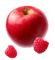 Apfel und Himbeere