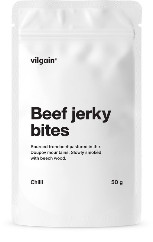 Vilgain Hovädzie jerky bites –  3× chilli 50 g