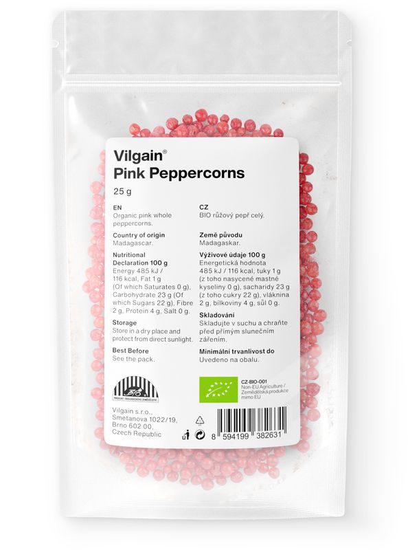 Vilgain Pepř BIO růžový celý 25 g Obrázek