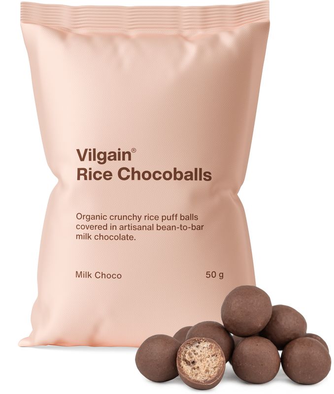 Vilgain Rice Chocoballs BIO mléčná čokoláda 50 g Obrázek