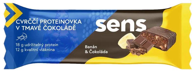 Sens Svrččia Proteínovka v Tmavej Čokoláde – banán/čokoláda 60 g