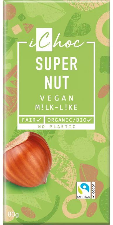 iChoc Vegan čokoláda BIO – čokoláda/oriešok 80 g