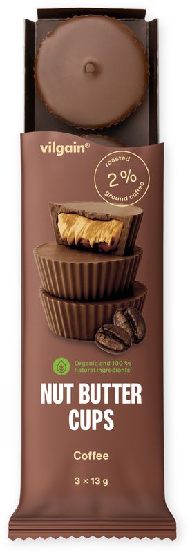 Vilgain Nut Butter Cups BIO – kávovo-oříškové máslo 39 g (3 x 13 g)