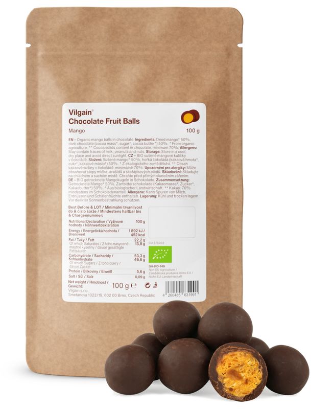 Vilgain Fruit Balls BIO mango 100 g Obrázek