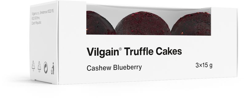 Vilgain Truffle Cakes BIO kešu a borůvky 45 g (3 x 15 g) Obrázek