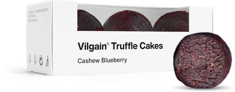 Vilgain Truffle Cakes BIO kešu a borůvky 45 g (3 x 15 g) Obrázek