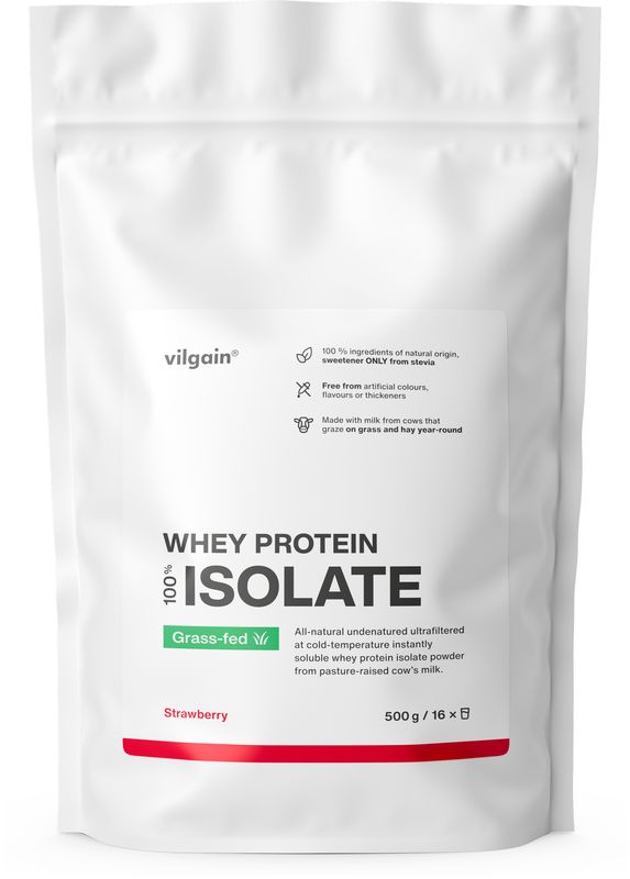 Levně Vilgain Grass-Fed Whey Protein Isolate – jahoda 500 g