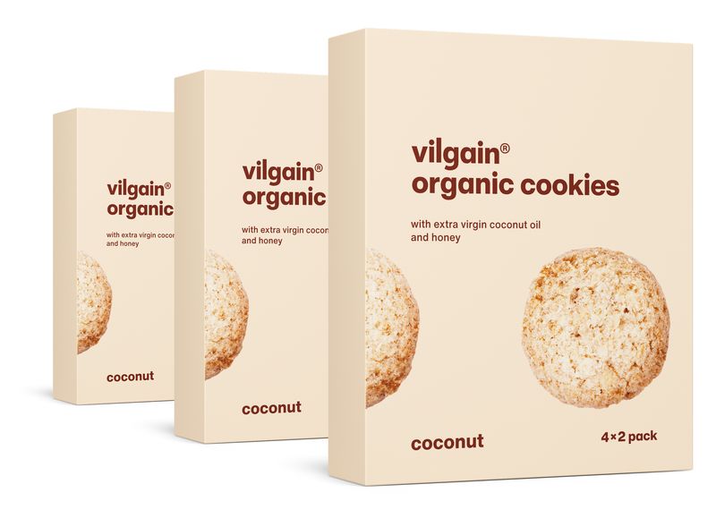 Levně Vilgain Cookies BIO – 3× kokos 135 g (4 x 2 sušenky)