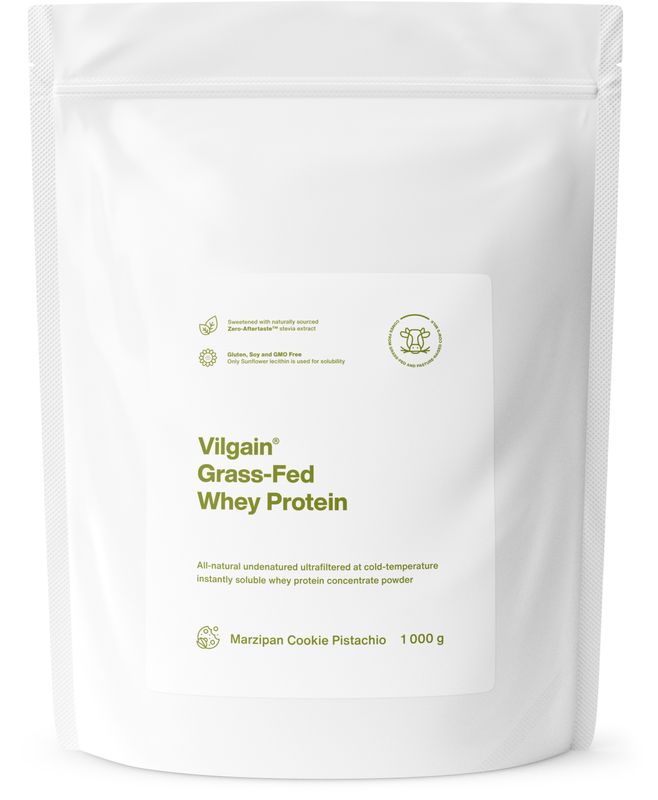 Vilgain Grass-Fed Whey Protein marcipánová sušenka s pistáciemi 1000 g Obrázek