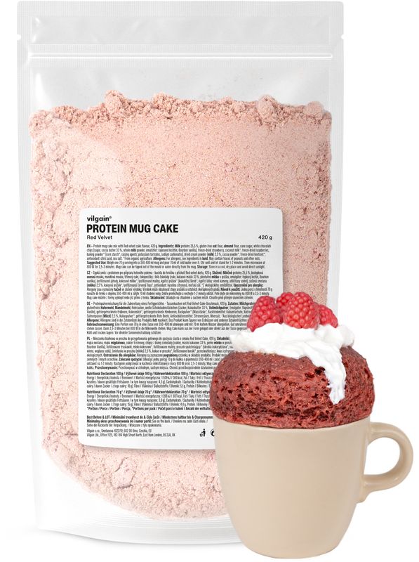 Vilgain Protein Mug Cake Mix – red velvet cake 420 g akciós termékkép 1