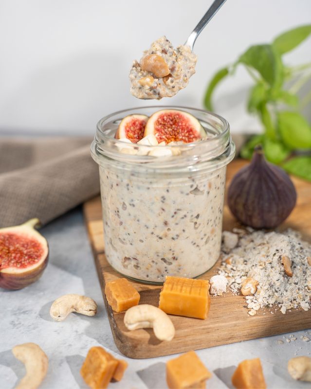 Vilgain Proteínové Overnight Oats s nízkym obsahom cukru – kešu s karamelom 420 g Obrázek