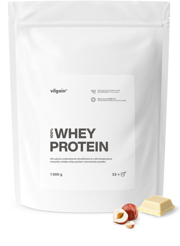 Vilgain Whey Protein Bílá čokoláda a lískový oříšek 1000 g Obrázek