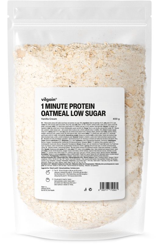 Vilgain Minutová proteinová ovesná kaše s nízkým obsahem cukru Vanilkový krém 400 g