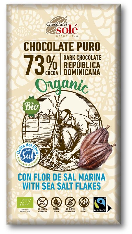 Solé Horká čokoláda BIO – morská soľ 100 g