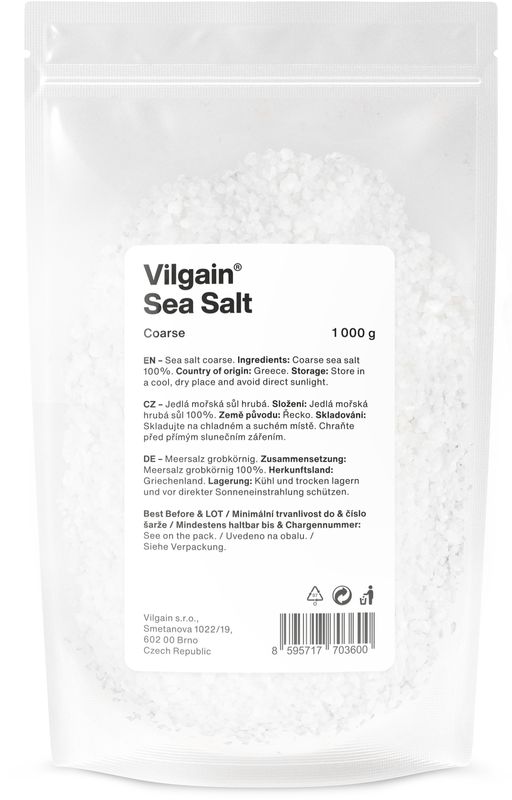 Vilgain Mořská sůl hrubá 1000 g Obrázek