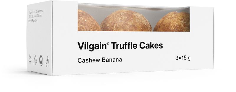 Vilgain Truffle Cakes BIO kešu a banán 45 g (3 x 15 g) Obrázek