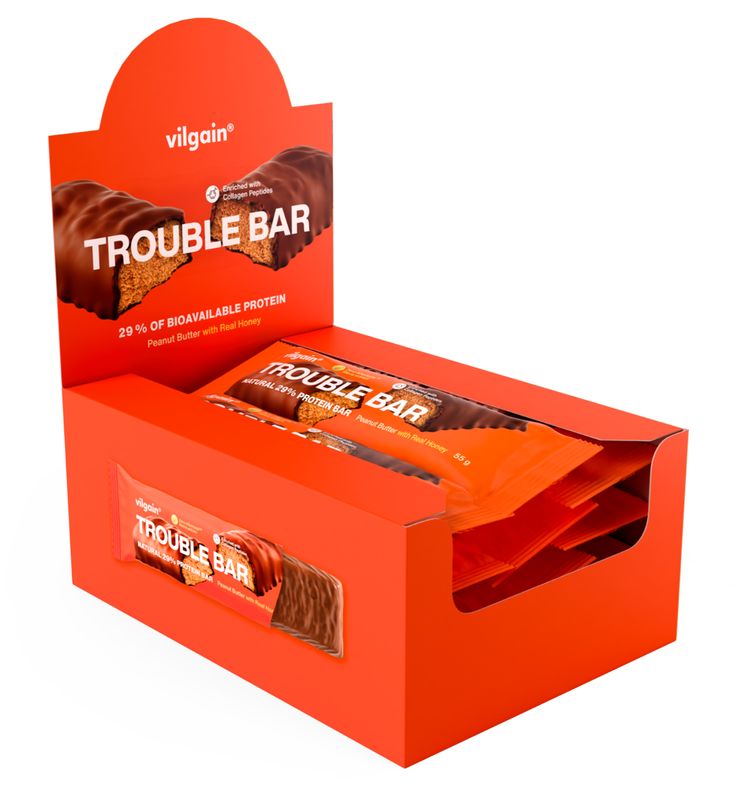 Vilgain Trouble Protein Bar –  12× Čokošík s arašidovým maslom 55 g Obrázek