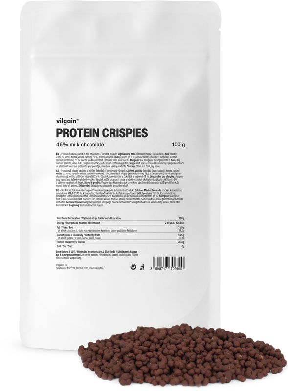 Vilgain Protein Crispies mléčná čokoláda 100 g