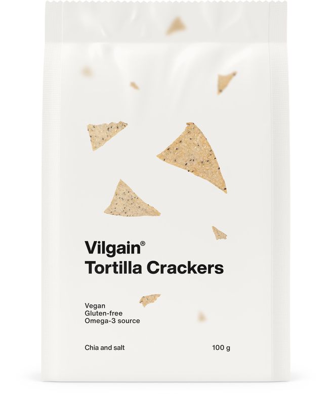 Vilgain Tortilla Crackers BIO chia semínka a sůl 100 g Obrázek