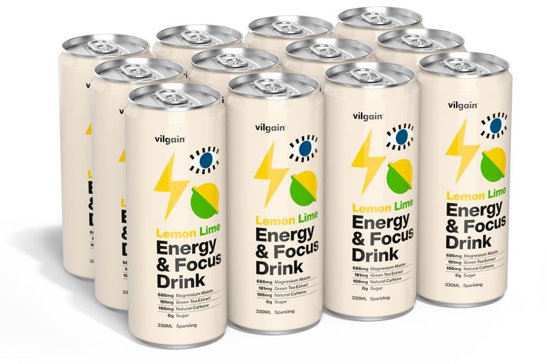 Vilgain Energy & Focus Drink –  12× citron a limetka 330 ml Obrázek