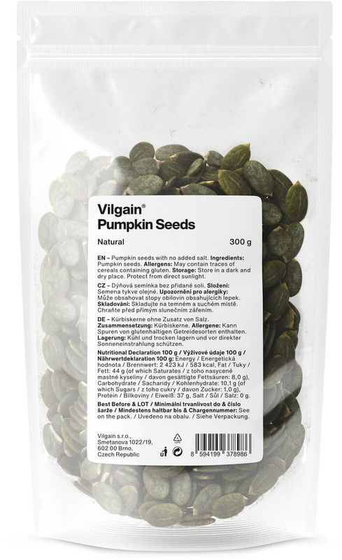 Levně Vilgain Dýňová semínka natural – 300 g