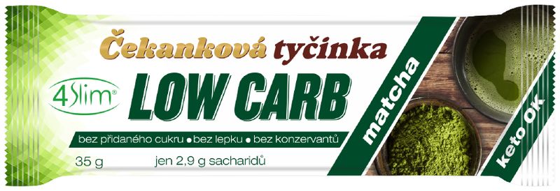 4Slim Low carb čakanková tyčinka – matcha 35 g