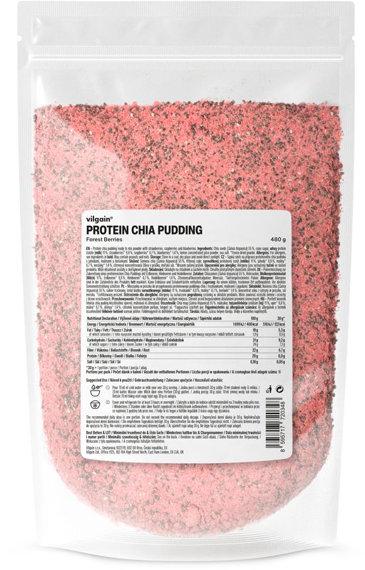 Vilgain Protein Chia Pudding Mix – lesní ovoce 480 g