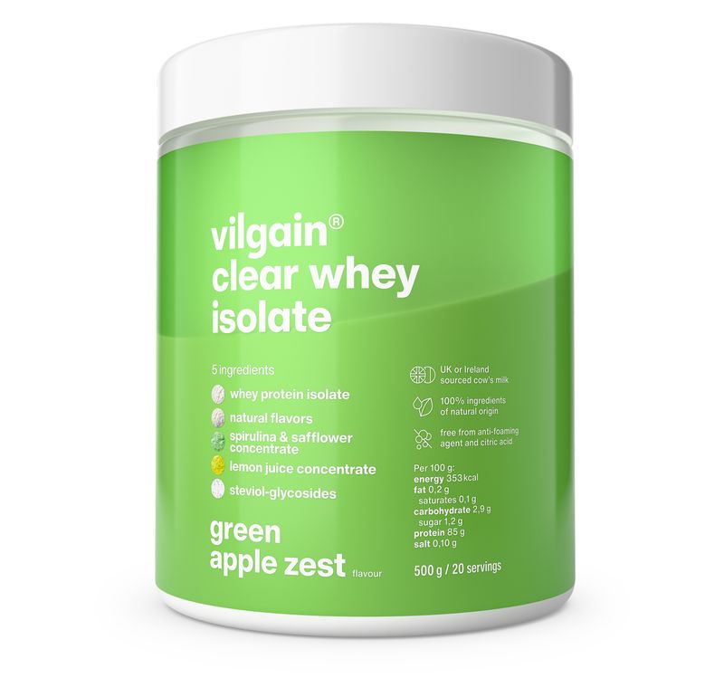 Vilgain Clear Whey Isolate Green apple zest 500 g Obrázek