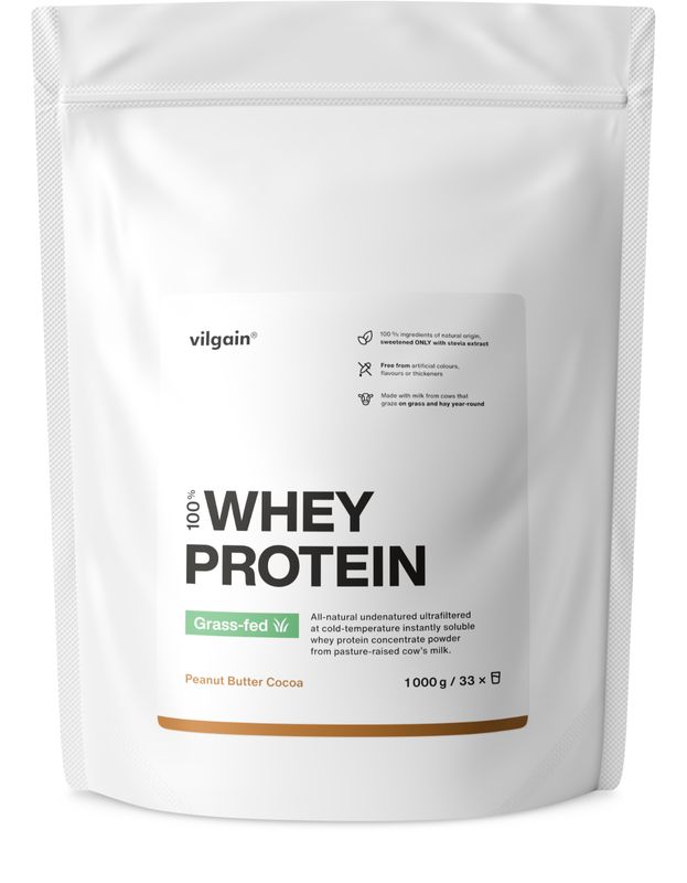 Vilgain Grass-Fed Whey Protein arašídový krém a kakao 1000 g Obrázek