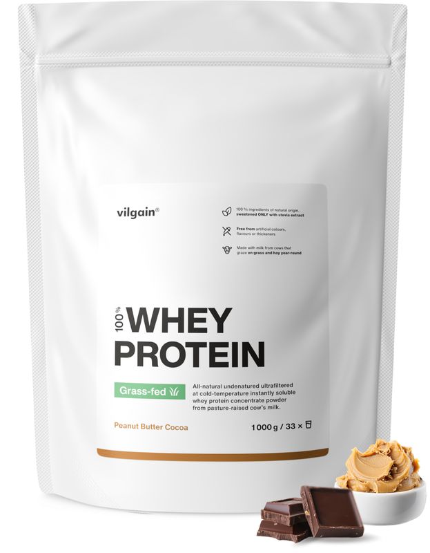 Vilgain Grass-Fed Whey Protein arašídový krém a kakao 1000 g Obrázek