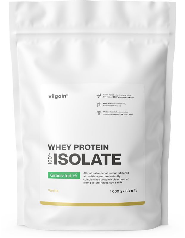 Levně Vilgain Grass-Fed Whey Protein Isolate – vanilka 1 000 g