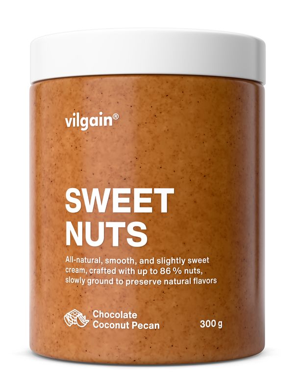 Vilgain Sweet Nuts –  3× pekány s čokoládou a kokosom 300 g