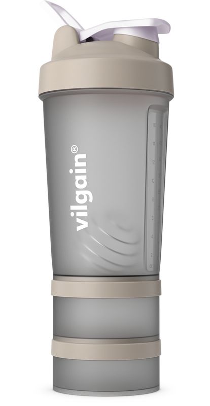 Levně Vilgain Shaker Pro 2Go – Ivory 450 ml + 150 ml + 100 ml