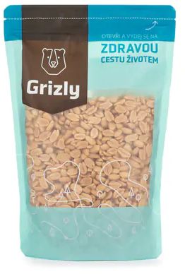 GRIZLY Arašídy loupané pražené nesolené 500 g