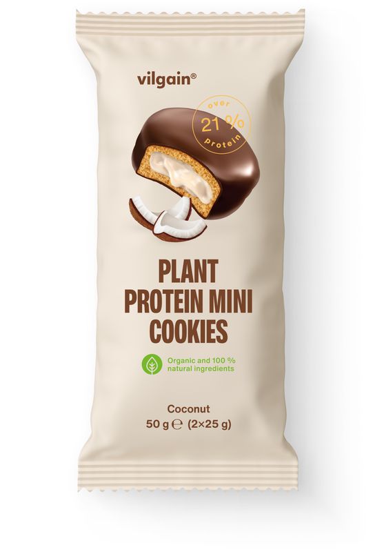 Levně Vilgain Plant Protein Mini Cookies BIO – kokos 50 g (2 x 25 g)