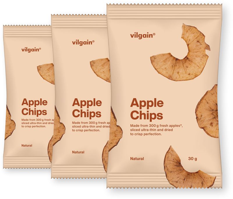 Levně Vilgain Jablečné chipsy – 3× natural 30 g