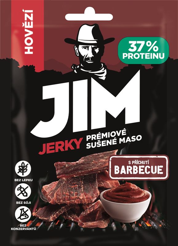 JIM JERKY Jerky hovädzie – BBQ 23 g