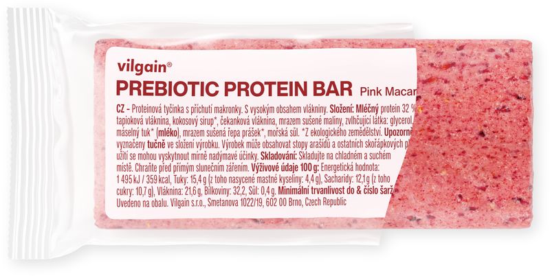 Vilgain Prebiotic Protein Bar pink macaron 55 g