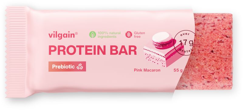 Vilgain Prebiotic Protein Bar pink macaron 55 g Obrázek