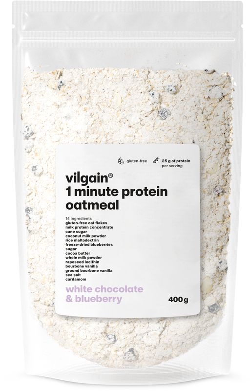 Vilgain Minutová proteinová ovesná kaše – bílá čokoláda s borůvkami 400 g