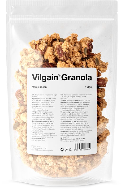 Vilgain Granola javorový sirup a pekany 400 g Obrázek