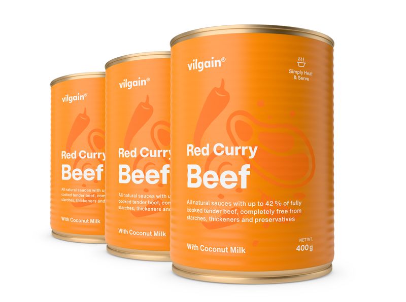 Vilgain Hovězí na kari – 3× 400 g