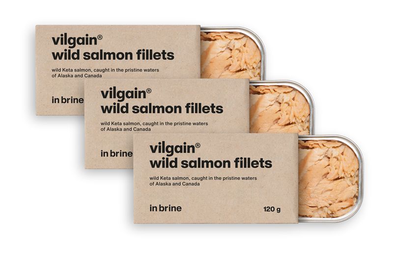 Vilgain Filety z divokého lososa – 3× ve slaném nálevu 120 g