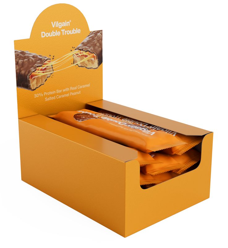 Vilgain Double Trouble Protein Bar – 12× Arašídy se slaným karamelem 55 g