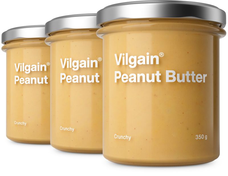 Vilgain Arašídové máslo BIO – 3× křupavé arašídy 350 g