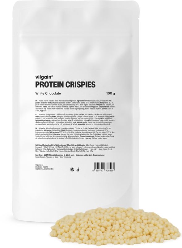 Vilgain Protein Crispies bílá čokoláda 100 g Obrázek