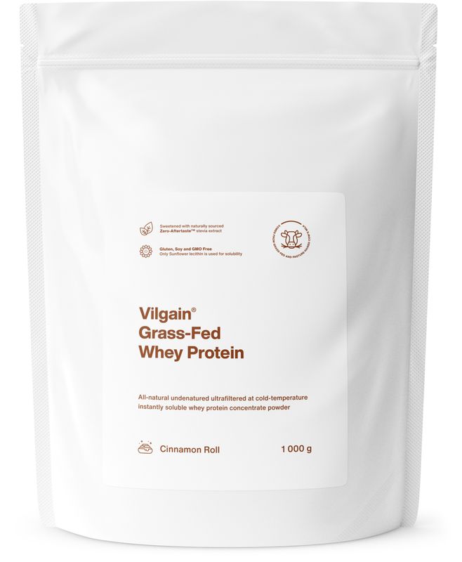 Vilgain Grass-Fed Whey Protein skořicová rolka 1000 g Obrázek