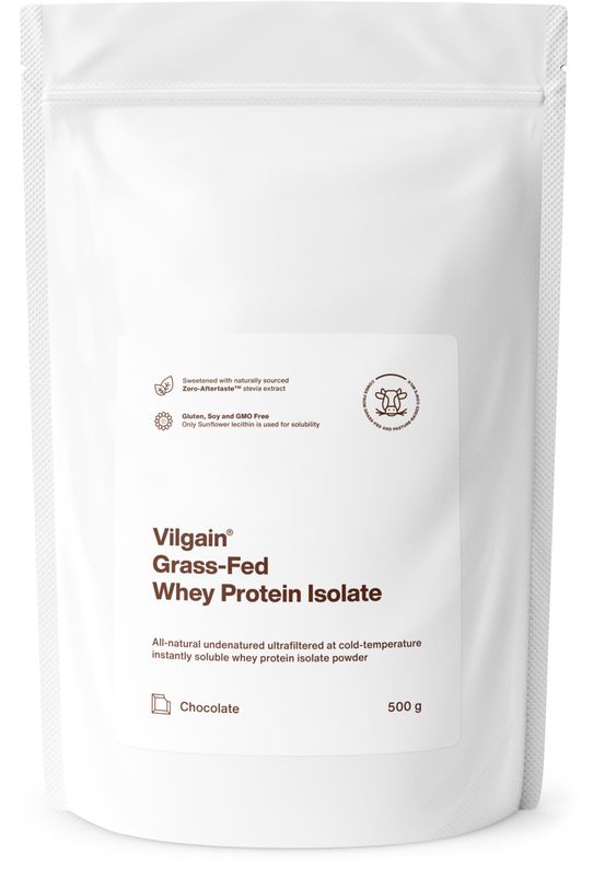 Vilgain Grass-Fed Whey Protein Isolate čokoláda 500 g Obrázek